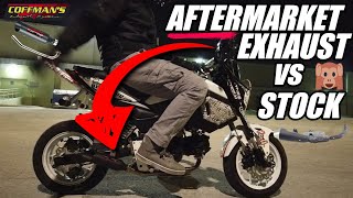 Honda Grom Aftermarket Exhaust vs Stock Exhaust  Coffmans Sound Tests [upl. by Emmery]