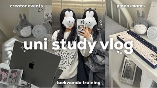 study vlog 📓 biochem midterm piano exam interuni taekwondo training le sserafim creator event [upl. by Lindsy]