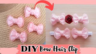 DIY Hair Bows out of Ribbon Wide 25cm  How to Make Cute Bow Hair Clip with Grosgrain Ribbon [upl. by Nairoc462]