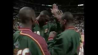 Chicago Bulls Introduction 1996 NBA Finals Game 6 vs Seattle Supersonics [upl. by Karlyn949]