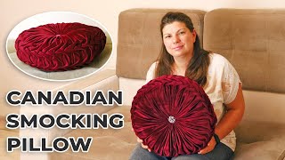 Canadian Smocking Round Pillow [upl. by Ilat]