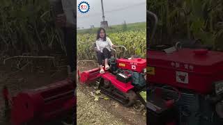 Mini Crawler Tractor with Straw and Weed Crusher rotarytiller rotaveter farming machine tiller [upl. by Shannen]