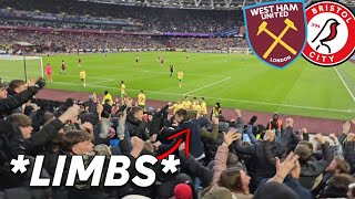 9000 CITY FANS GO MENTAL at WEST HAM 11 BRISTOL CITY [upl. by Hernando]