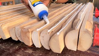 Solid Woodworking Skills Using Simple Joints  A Solid And Rustic Table From Natural Wood [upl. by Adnawot]