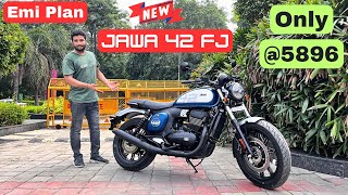 New Jawa 42 FJ Buy Only 5896 Full EMI Loan Process On Road Price Finance Detail 1 To 3 Years 2024 [upl. by Torrey]