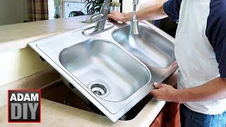 How to Replace amp Install a Kitchen Sink  CastIron to StainlessSteel [upl. by Kassey978]