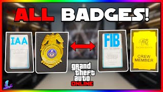 How To Get ALL BADGES In GTA 5 Online IAA Badge FIB Badge Gold Badge [upl. by Byrd277]