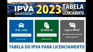 COMO EMITIR E PAGAR GUIA DO IPVA RJ 2023  MULTAS E TABELA DO LICENCIAMENTO grt grd grmdaily [upl. by Lombard]