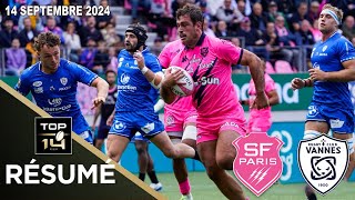 TOP 14  J2  Résumé partie complète Stade Français Paris vs RC Vannes  Saison 20242025 [upl. by Casper]