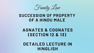 Succession Among Agnates amp Cognates  Hindu Succession Act  Succession of Property of a Hindu Male [upl. by Lanette]