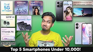 Top 5 Best 5G Smartphones Under 10000  2024 Best Budget Phones [upl. by Anelhtac353]