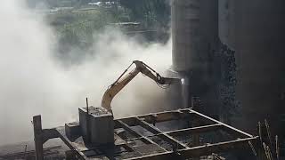 Demolition of Cement Silo´s of Himal Cement factory Chovar Ktm 2016 for construction of dryport [upl. by Aivata]