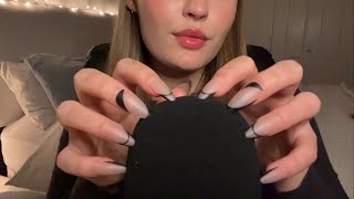 asmr  putting on long nails for mic scratching bare mic  foam mic scratching [upl. by Ytsanyd]