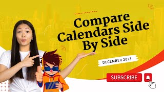 December 2023  Compare Calendars Side By Side [upl. by Nichole]