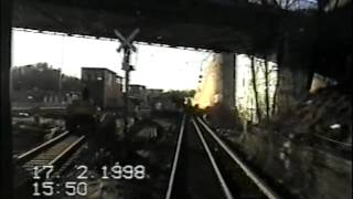 Führerstandsfahrt SBahn Berlin S1 Wittenau  Friedrichstraße  Schöneberg Februar 1998 [upl. by Akamaozu]