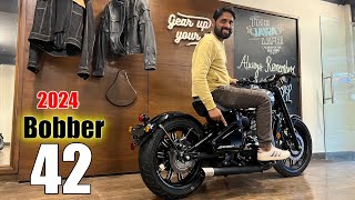 2024 Jawa bobber 42 mirror black Price Mileage All Features Review [upl. by Llenaj]