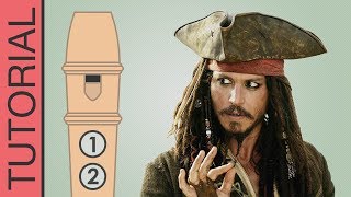 Pirates of the Caribbean Theme Song  Recorder Flute Tutorial [upl. by Bonnell11]