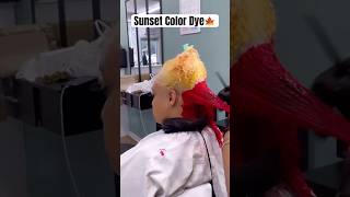 Sunset Color Hair Dye🌅Stunning Color  BleachedSilk Press amp Layer Cut Tutorial Ftulahair [upl. by Morra]