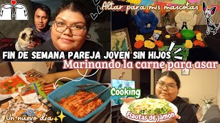 NUEVO COMIENZO✨FIN DE SEMANA PAREJA SIN HIJOS👭🏽ASI MARINO CARNE PARA ASAR🥩newvideo viralvideo fyp [upl. by Immaj874]