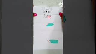 Bhute pore nebe 🥱paper folding art 💖cartooncomedyfunnyarttiktokviralshortsforyoudrawing [upl. by Tera]