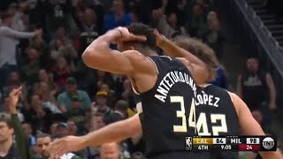 Giannis Antetokounmpo 5 THREE’s career high does KING ME celebration [upl. by Wurtz28]