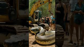 Wow Amazing  Excavator catches anaconda anaconda snake animals giant shortvideo shorts [upl. by Notniw375]