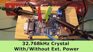 32768kHz Crystal Oscillator Waveform with and without External Power [upl. by Hairahs]