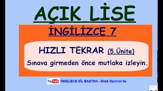 Açık Lise İNGİLİZCE 7 5 Ünite [upl. by Einnaej]