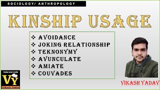 Kinship Usage  Sociology Anthropology  Notes in English  Explained both in English and Hindi [upl. by Ayenat]