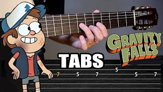 Como tocar la canción de Gravity Falls en guitarra acústica  Tabs acordes y backing track TCDG [upl. by Labotsirhc]