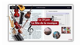 Le 21 juin  La fête de la musique Fiche pédagogique niveau A2 [upl. by Patin]