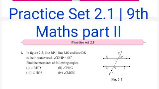 Practice Set 21  Std 9 Maths Part II  L2 Parallel Lines [upl. by Auhel]