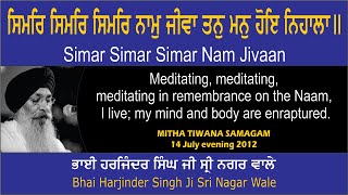 Simar Simar Simar Nam Jivaan By Bhai Harjinder Singh Ji Sri Nagar Wale [upl. by Airotahs]