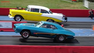 Drag Racing Old School Muscle Cars at US41 Dragstrip Indiana [upl. by Rebmac]