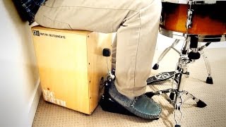 Neat Cajon amp Drum Kit Setup with Bass Pedal [upl. by Einafit284]