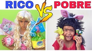 RICO VS POBRE  CAÇA AOS OVOS DE PÁSCOA  NICOLE DUMER [upl. by Anelim]