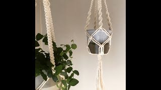 Macrame Plant Hanger  Tutorial  Beginner  Square Knot  Twisting Knot [upl. by Underwood]