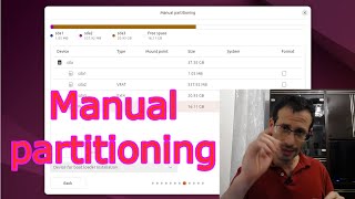Ubuntu 2404  Manual partitioning during Linux installation [upl. by Hinch]