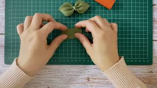 How to Make a Cute Leaflike Ribbon Bow or Appliqué  Grosgrain Ribbon for Beginners ribbonbow [upl. by Assenov]