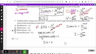 Math 301 Diploma Review Part 3 LogsTransformations [upl. by Earl]