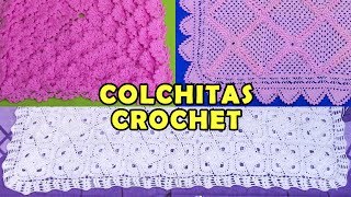 Colchitas o Mantitas para bebé tejidos a crochet  colección de puntos [upl. by Derdlim]