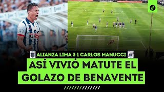 ¡MATUTE RUGIÓ Así REACCIONARON al GOLAZO de BENAVENTE los hinchas de Alianza Lima en las TRIBUNAS [upl. by Notyap]