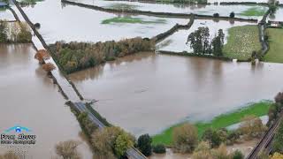 Welshpool Airport and Cilcewydd Floods  17th October 2024  Drone video [upl. by Proffitt]