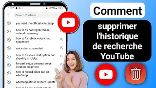 Comment supprimer lhistorique de recherche sur YouTube  Effacer lhistorique de recherche YouTube [upl. by Sibel51]