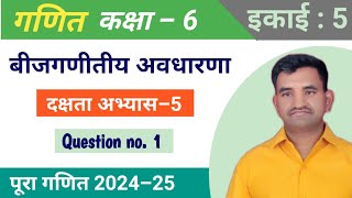 गणित कक्षा 6  दक्षता अभ्यास 5  Que 1 [upl. by Eugaet183]