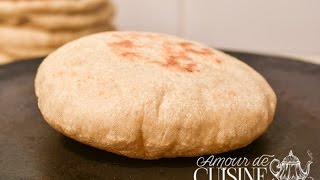 Recette des pitas pain pita libanais réussi à 100  cuisson à la poele par Soulef [upl. by Ayam448]