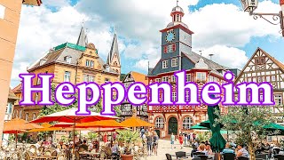 Heppenheim City Germany 🇩🇪 Walking tour 4k video [upl. by Ynaittirb]