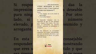 Cómo responder si una mujer te dice ¿Cón cuantas mujeres has dormido preguntasyrespuestas [upl. by Arahahs]