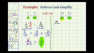 Example Subtract Fractions with Unlike Denominators [upl. by Seedman]