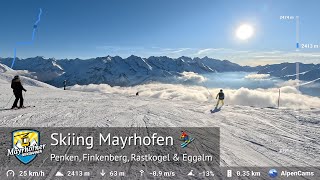 Skiing Mayrhofen ⛷️ Tour of the entire ski area Penken Horberg Rastkogel Eggalm  GPS Stats [upl. by Kono202]